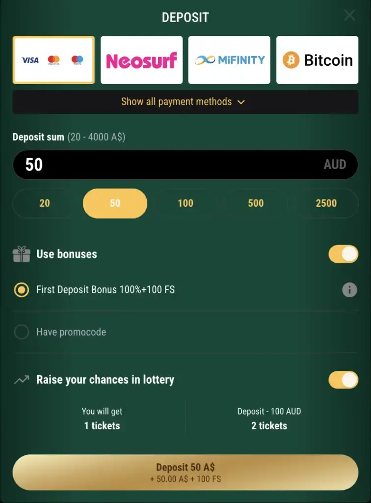 Richard Casino Payment Methods