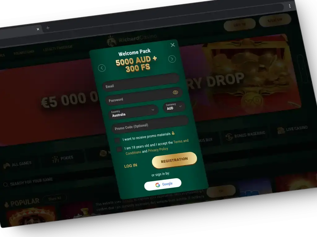 richard casino sign up bonus
